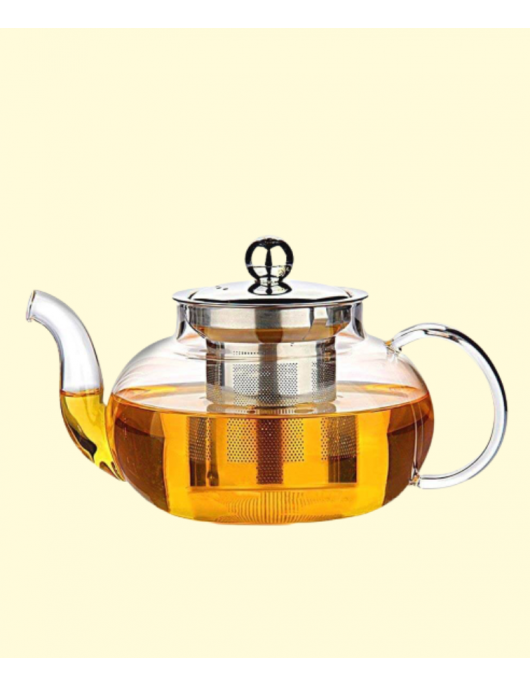 Round Glass Kettle with SS Infuser - 550ml